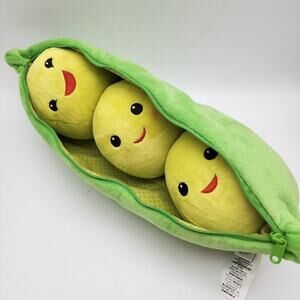 Toy Story 3 Green Peas In Pod Stuffed Zippered Plush 18" Disney Store Pixar